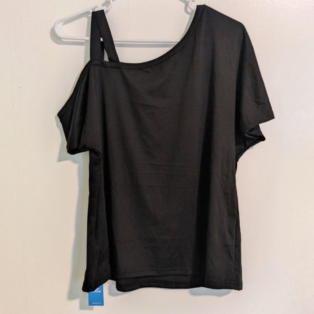 NWT Cupshe Black Off The Shoulder Short Sleeve Blouse